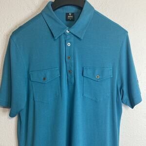Kuhl Men Blue Collared Short Sleeve Shirt Size M